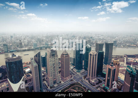 Vista aerea di shanghai in ore diurne Foto Stock