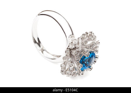 Anello con Zaffiro Foto Stock