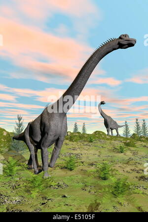 Brachiosaurus dinosauri - 3D render Foto Stock