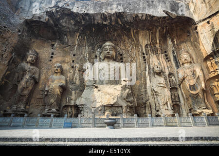 Il cinese longmen statue di Buddha Foto Stock