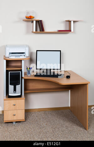 Il computer e la stampante Foto Stock