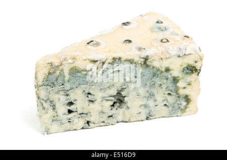 Formaggio blu isolato su bianco Foto Stock