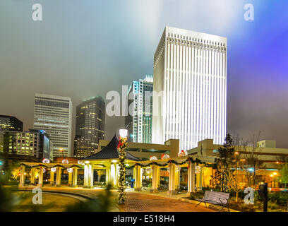 Charlotte skyline della città Foto Stock