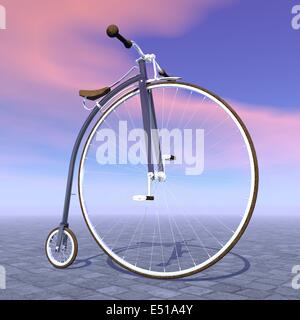 Penny Farthing bicicletta - 3D render Foto Stock