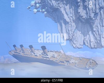 Titanic nave - 3D render Foto Stock