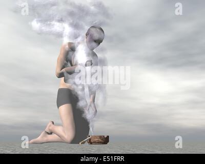 La nebbia del fumo di sigaretta - 3D render Foto Stock