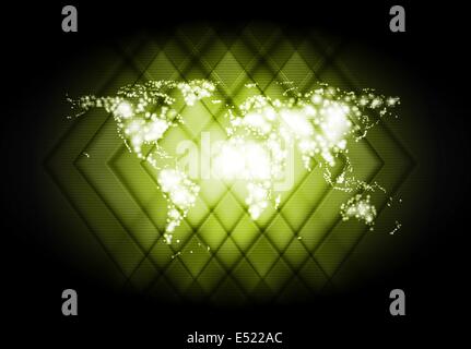 Astratto mondo tecnico mappa design lucido Foto Stock