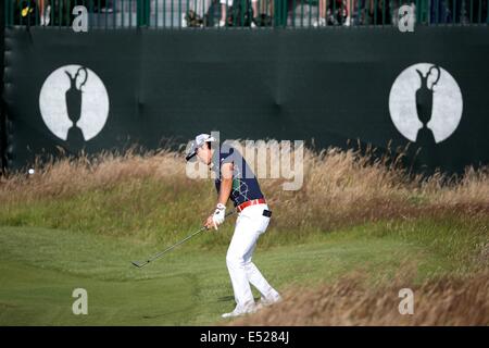 Ryo Ishikawa (JPN), 17 luglio 2014 - Golf : Ryo Ishikawa del Giappone in azione il sedicesimo verde durante il primo round del 143British Open Championship al Royal Liverpool Golf Club a Milton Keynes, Inghilterra. (Foto di Koji Aoki/AFLO SPORT) Foto Stock