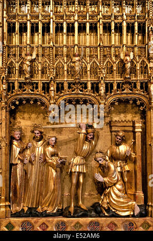 Altare dei santi e dei martiri 1390 Dijon Museo di Arte Borgogna scultori Jacques de Baerze e Melchior Broederlam Fiammingo Foto Stock