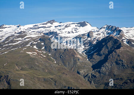 Paesaggio della Sierra Nevada in alta Alpujarras, vicino a Capileira, provincia di Granada, Spagna. Foto Stock
