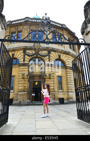 Sheldonian Theatre, Broad Street, Oxford, Oxfordshire, England, Regno Unito Foto Stock