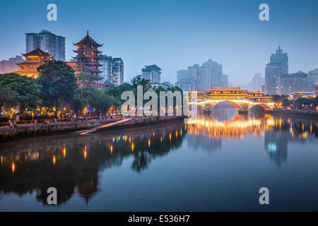 Chengdu Sichuan, in Cina a Ponte di Anshun. Foto Stock