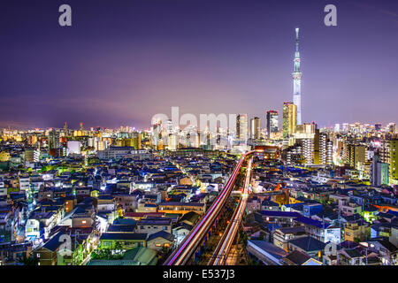 Tokyo, Giappone skyline a Sumida Ward. Foto Stock