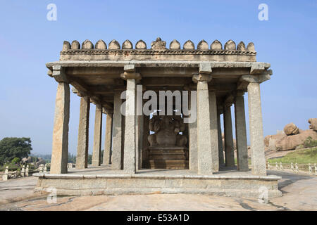 Sasivekalu Ganesha tempio, Hampi monumenti, Karnataka, India Foto Stock