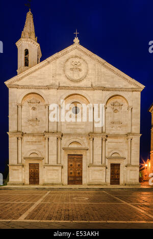 Duomo di Pienza - costruita per volontà del Papa Pio II a Pienza, Toscana, Italia Foto Stock