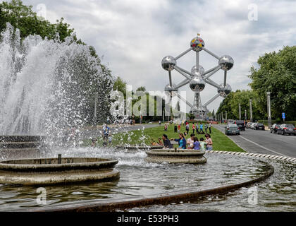 Edificio di Atomium di Bruxelles in Belgio Foto Stock