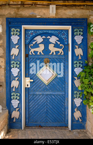 Porta decorata in Tsfat, Israele Foto Stock