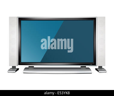 TV isolato su sfondo bianco Foto Stock