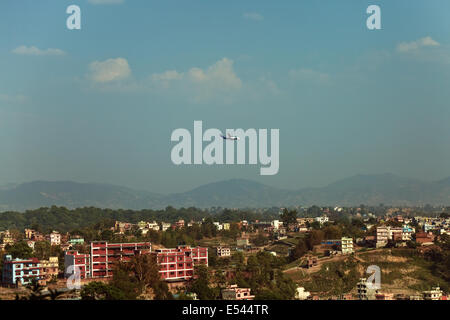 Vista del Kathmandu dal Monastero di Kopan Foto Stock