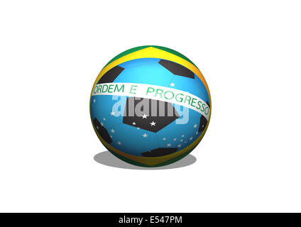 Il Brasile Mappa e pallone da calcio 2014 Foto Stock