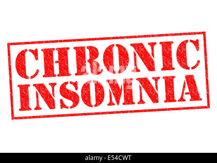 Insonnia cronica rosso timbro di gomma su uno sfondo bianco. Foto Stock