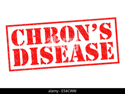 CHRON MORBO rosso timbro di gomma su uno sfondo bianco. Foto Stock