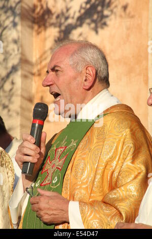 Roma, Italia. 19 Luglio, 2014. Festa de Noantri celebrazioni - La solenne processione in onore della Madonna del Carmine noto anche come 'de 'Noantri', il santo patrono dei cittadini del quartiere di Trastevere Credito: Gari Wyn Williams/Alamy Live News Foto Stock