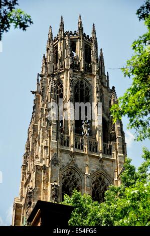 NEW Haven, Connecticut: il neo-gotica Torre Harkness a Branford College / Università di Yale Foto Stock