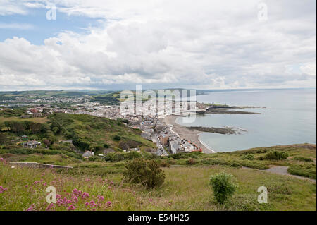 Aberystwyth fronte mare nel Galles dal Constitution Hill Foto Stock