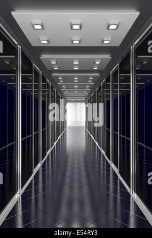 Nero moderno corridoio. L'architettura 3D illustrazione Foto Stock
