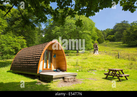 Camping pod in motivi di Rydal Hall, Lake District, UK. Foto Stock
