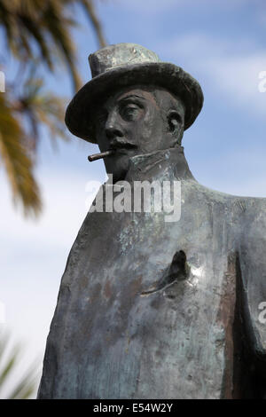 Statua di opera compositore Giacomo Puccini di Torre del Lago Puccini, Toscana, Italia, Europa Foto Stock