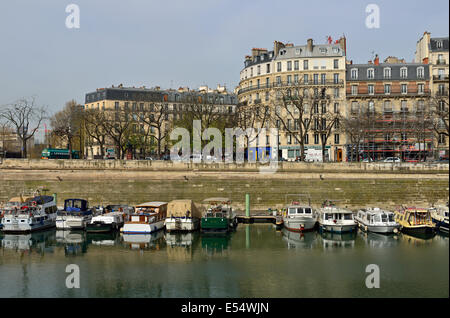 Bassin de l'Arsenal, quarto e dodicesimo arrondissement, Parigi, Francia Foto Stock