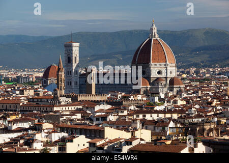 Il Duomo da Piazza Michelangelo, Firenze, Toscana, Italia, Europa Foto Stock