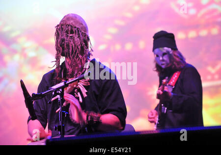 Ostrava, Repubblica Ceca. Il 20 luglio, 2014. Band svedese capra suona al festival di musica di colori di Ostrava in Ostrava, Repubblica ceca, 20 luglio 2014. Credito: Jaroslav Ozana/CTK foto/Alamy Live News Foto Stock