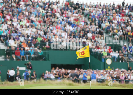 Hoylake, UK. Il 20 luglio, 2014. Diciottesimo foro Golf : Vista generale del diciottesimo foro durante il round finale di 143British Open Championship al Royal Liverpool Golf Club a Milton Keynes, Inghilterra . Credito: Koji Aoki AFLO/sport/Alamy Live News Foto Stock