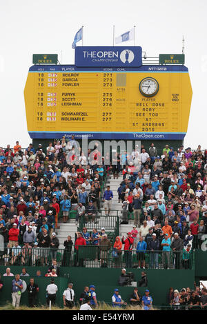 Hoylake, UK. Il 20 luglio, 2014. Leader board Golf : round finale di 143British Open Championship al Royal Liverpool Golf Club a Milton Keynes, Inghilterra . Credito: Koji Aoki AFLO/sport/Alamy Live News Foto Stock