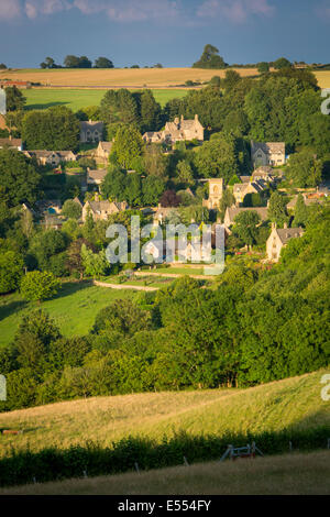 Vista su Snowshill, il Costwolds, Gloucestershire, Inghilterra Foto Stock