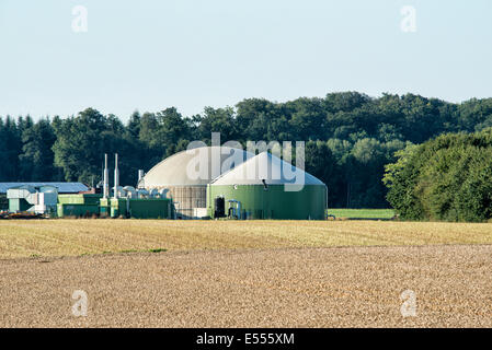 Impianto di produzione di biogas in Germania, Hesse Foto Stock