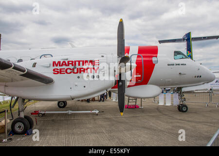 SAAB Saab 340B/Plus il pattugliamento marittimo dimostratore a Farnborough International Air Show il 15 Luglio 2014 Foto Stock