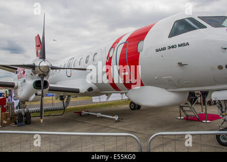 SAAB Saab 340B/Plus il pattugliamento marittimo dimostratore a Farnborough International Air Show il 15 Luglio 2014 Foto Stock