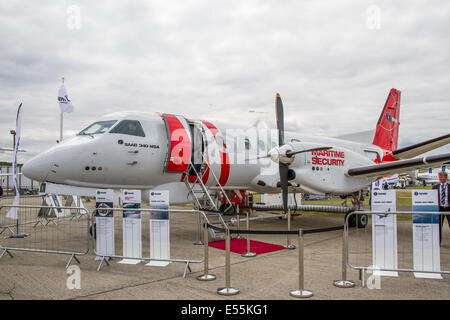 SAAB Saab 340B/Plus il pattugliamento marittimo dimostratore a Farnborough International Air Show il 15 Luglio 2014 Foto Stock