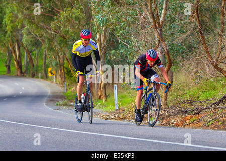 Southern Districts veterani e Ladies Ciclismo Club racing McLaren Flat Australia del sud Penisola di Fleurieu Foto Stock