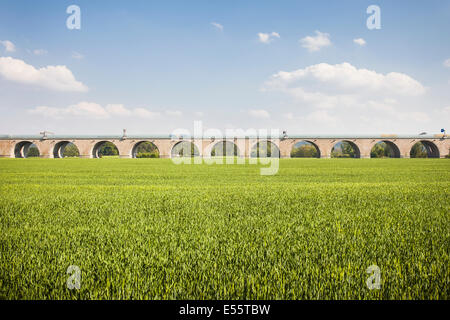 Ponte dell'autostrada A4, Jena, Germania Foto Stock