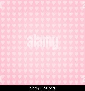 Cuori su sfondo rosa - retrò pattern senza giunture Foto Stock
