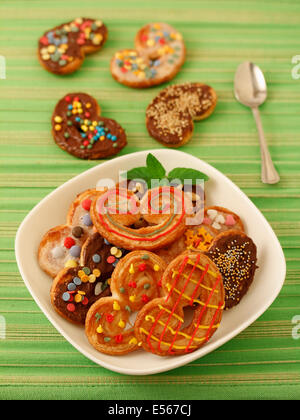 Palmier biscotti. Ricetta disponibile. Foto Stock