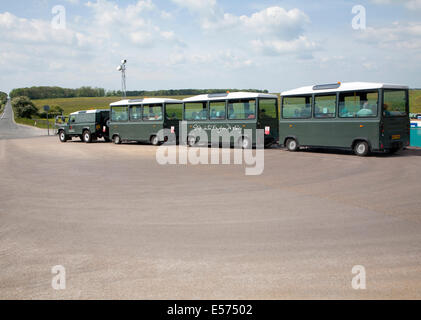 Treno di terra del sistema di trasporto a Stonehenge Wiltshire, Inghilterra Foto Stock