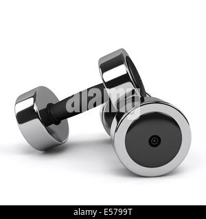 Coppia di manubri lucida Foto Stock