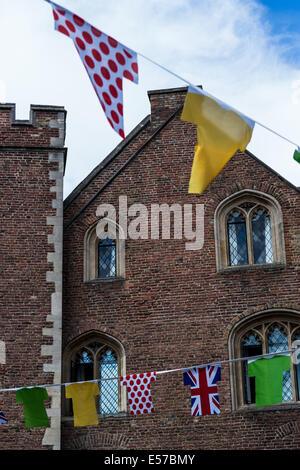 Pennant nella celebrazione del 2014 Tour de France in Cambridge Foto Stock