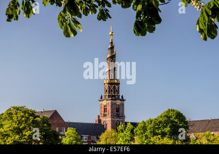 Torre della Chiesa del nostro Salvatore, Copenhagen, Danimarca Foto Stock